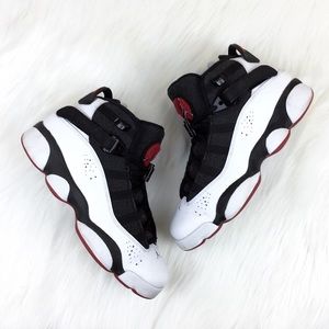 Air Jordan 6 Rings BG Black White Gym Red Sz 6.5 Y